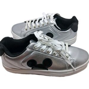 Disney Mickey Mouse Silver Character Sneakers Shoes Womens 8 ALDI Exclusive